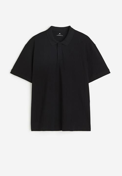 H&M - Relaxed fit piqué polo shirt - black