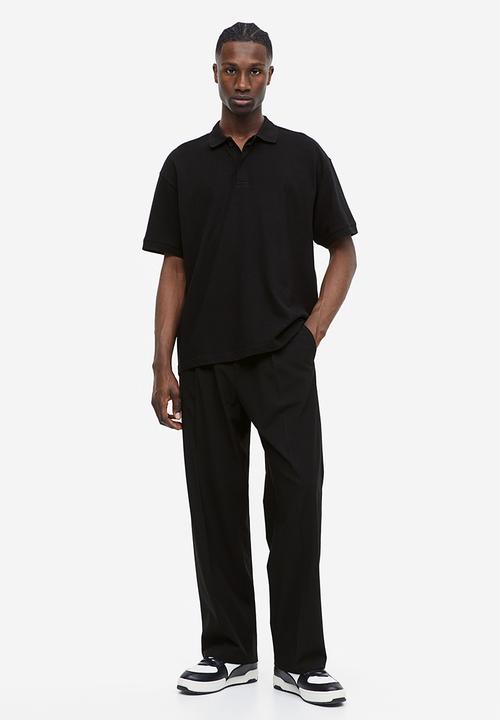 H&M - Relaxed fit piqué polo shirt - black