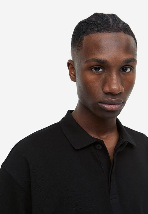 H&M - Relaxed fit piqué polo shirt - black