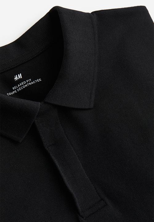 H&M - Relaxed fit piqué polo shirt - black