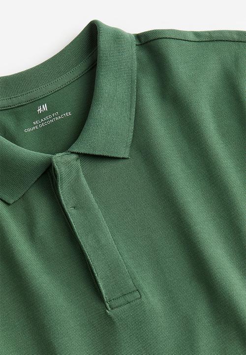 H&M - Relaxed fit piqué polo shirt - dark green