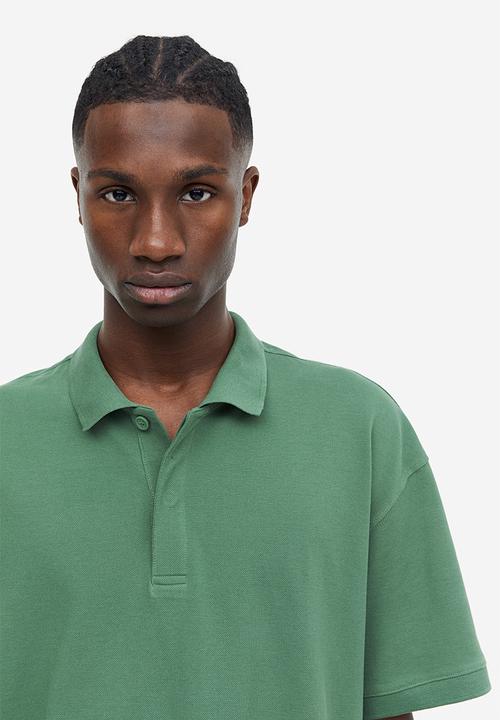 H&M - Relaxed fit piqué polo shirt - dark green
