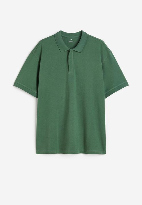 H&M - Relaxed fit piqué polo shirt - dark green