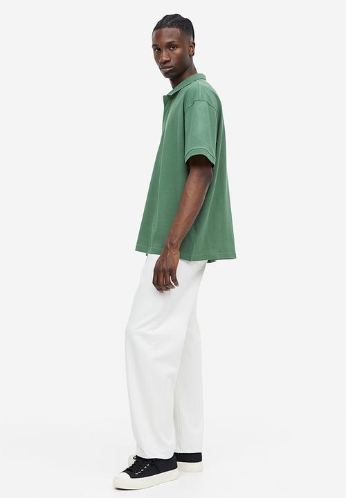 H&M - Relaxed fit piqué polo shirt - dark green