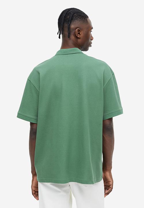 H&M - Relaxed fit piqué polo shirt - dark green