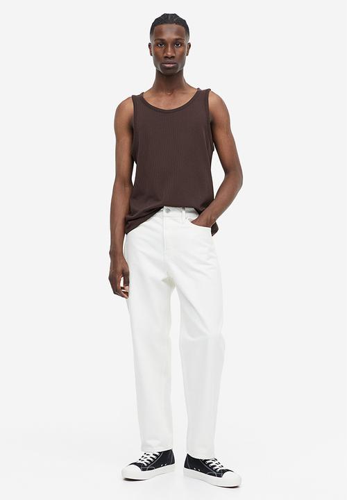H&M - Slim fit ribbed vest top - dark brown