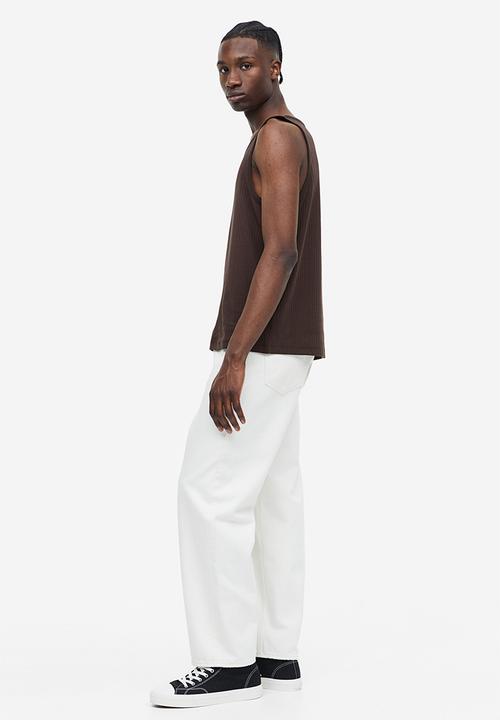 H&M - Slim fit ribbed vest top - dark brown