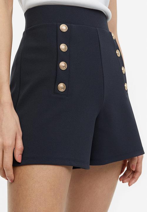 H&M - Button-front shorts - dark blue