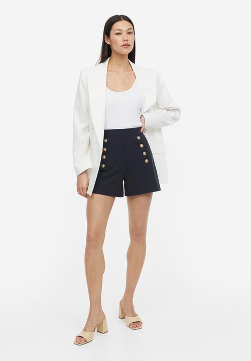 H&M - Button-front shorts - dark blue