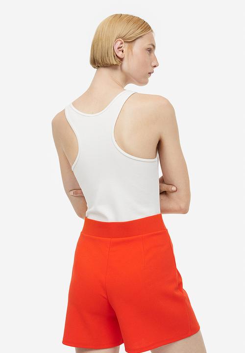 H&M - Button-front shorts - red