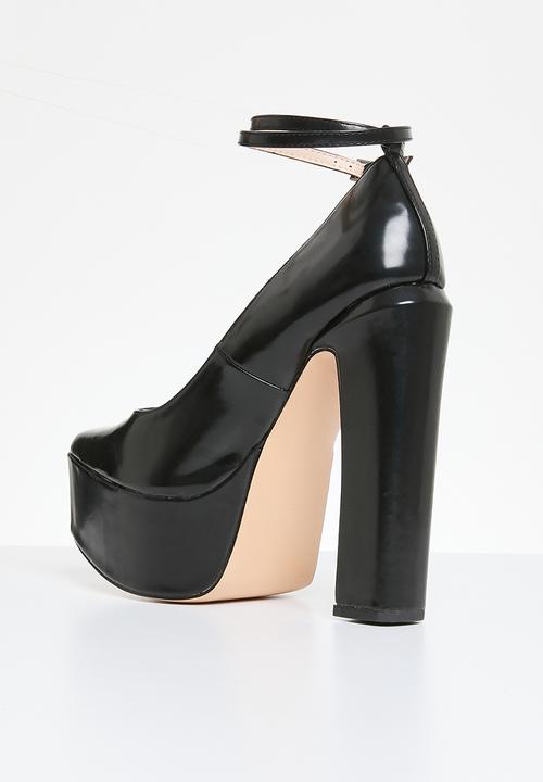 Public Desire - Jett platform ankle tie court - black