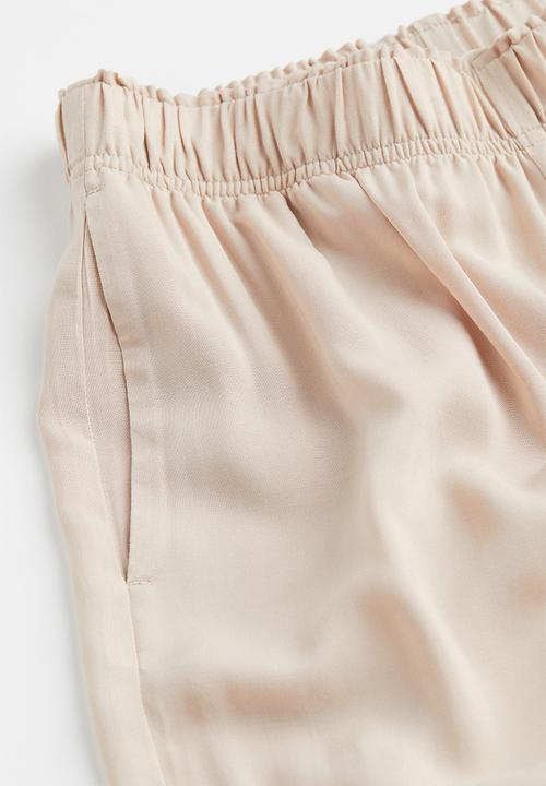 H&M - Cropped pull-on trousers - light beige