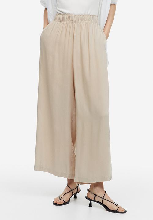 H&M - Cropped pull-on trousers - light beige