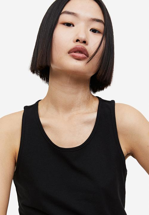 H&M - Cropped vest top - black