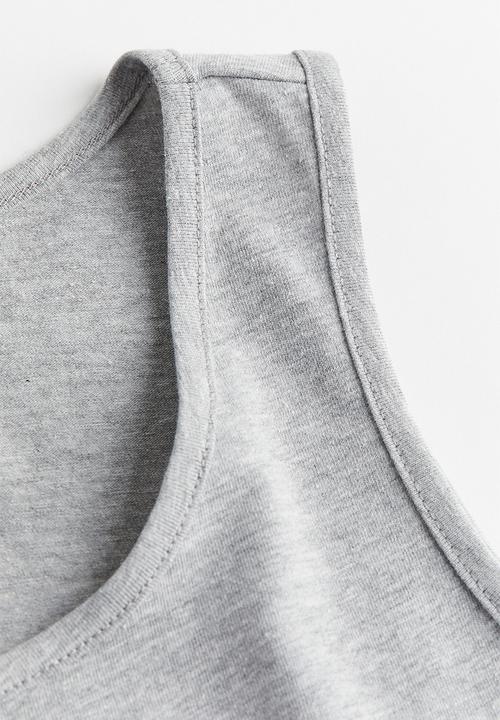 H&M - Cropped vest top - light grey marl 