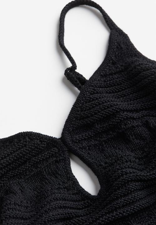 H&M - Crochet-look dress - black