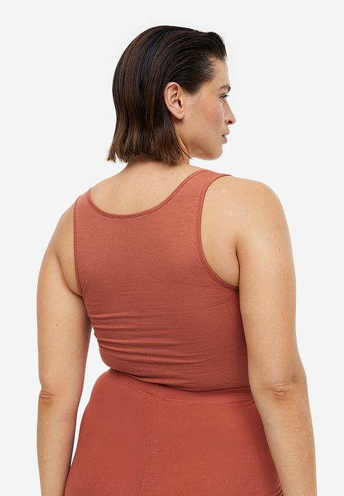 H&M - Cropped vest top - brick red