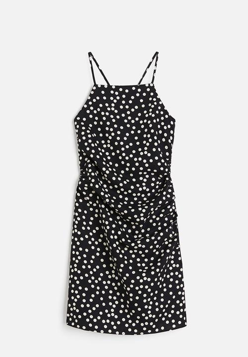 H&M - Draped dress - black spotted