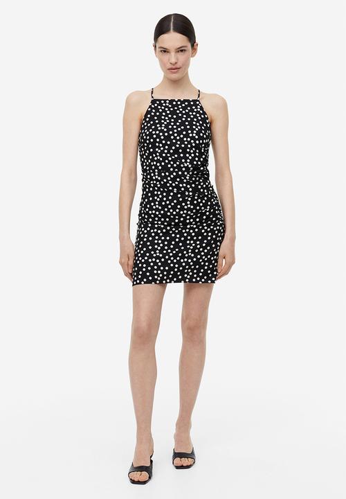 H&M - Draped dress - black spotted
