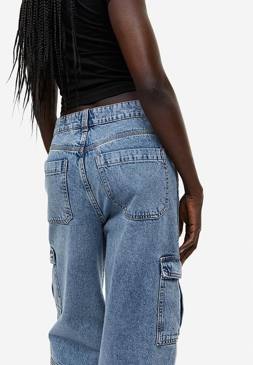 H&M - Denim cargo trousers - denim blue