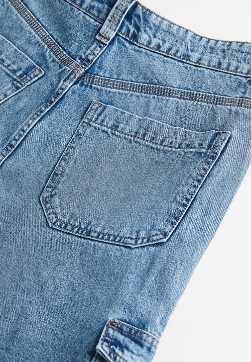 H&M - Denim cargo trousers - denim blue