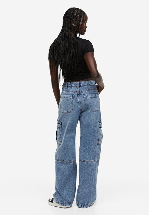H&M - Denim cargo trousers - denim blue