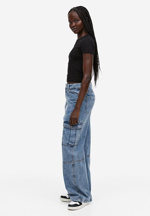 H&M - Denim cargo trousers - denim blue