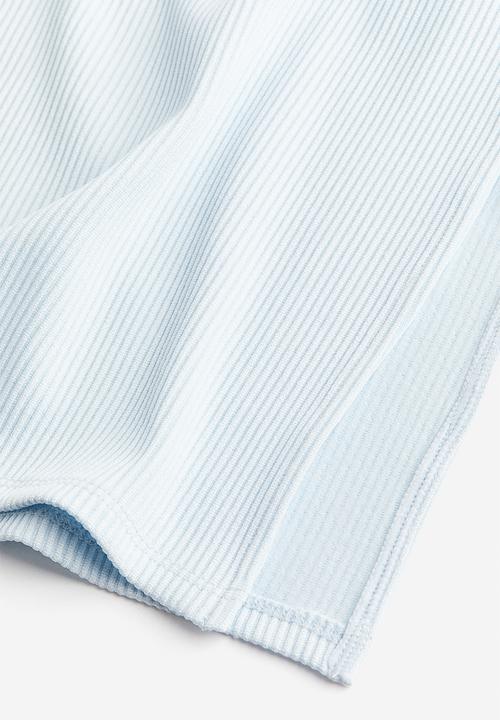 H&M - Lace-trimmed ribbed dress - light blue