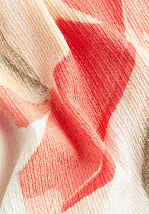 H&M - Crinkled wrap dress - coral patterned