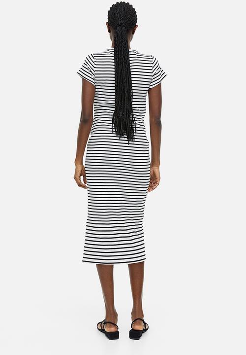 H&M - Mama ribbed dress - white/striped