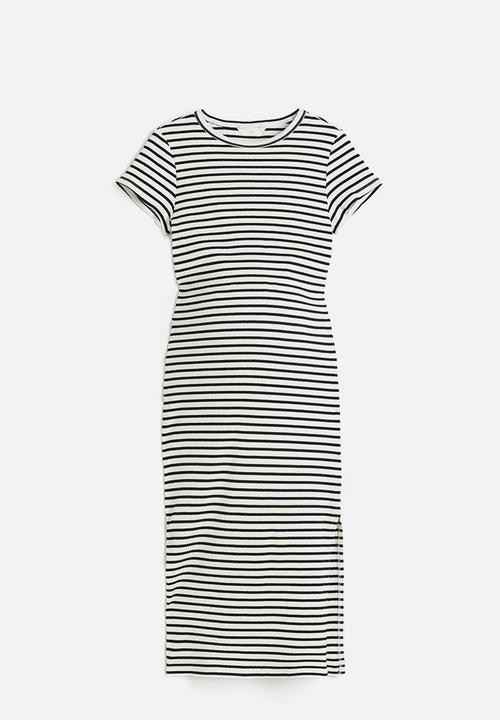 H&M - Mama ribbed dress - white/striped