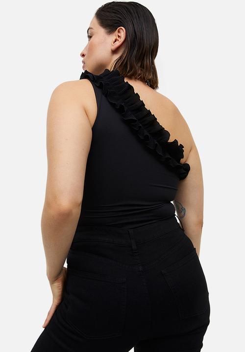 H&M - One-shoulder thong body - black