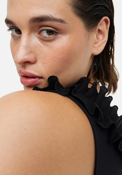 H&M - One-shoulder thong body - black