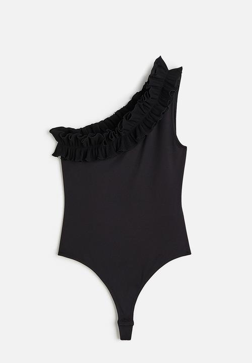 H&M - One-shoulder thong body - black
