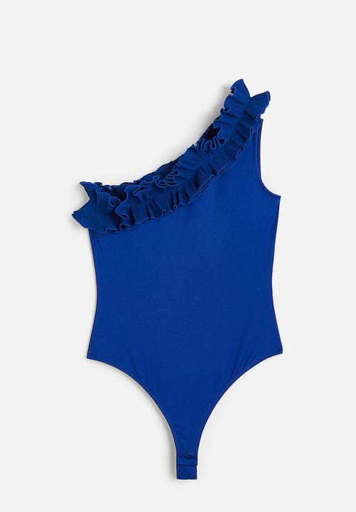 H&M - One-shoulder thong body - bright blue