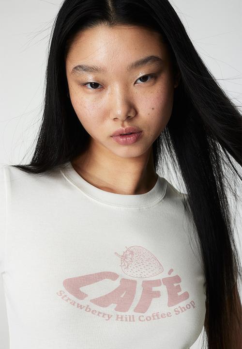 H&M - Fitted cotton top - cream café