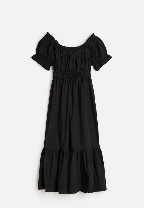 H&M - Off-the-shoulder cotton dress - black