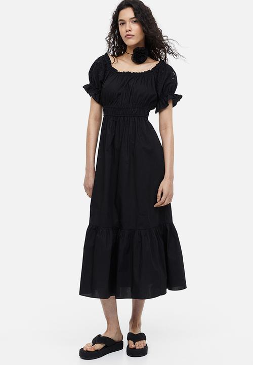 H&M - Off-the-shoulder cotton dress - black