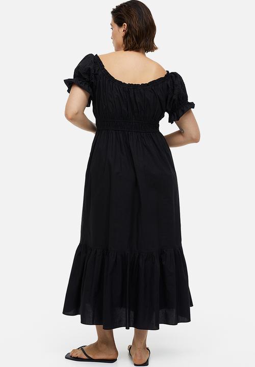 H&M - Off-the-shoulder cotton dress - black
