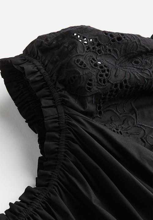 H&M - Off-the-shoulder cotton dress - black