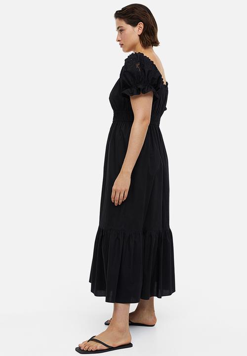 H&M - Off-the-shoulder cotton dress - black
