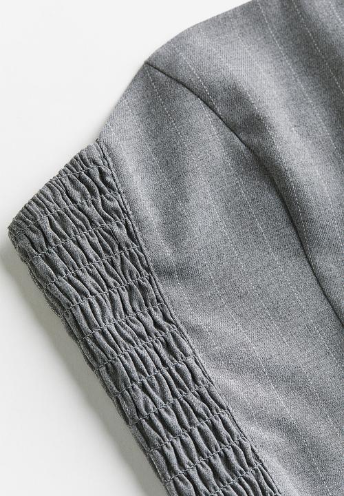 H&M - Corset top - light grey marl/pinstriped