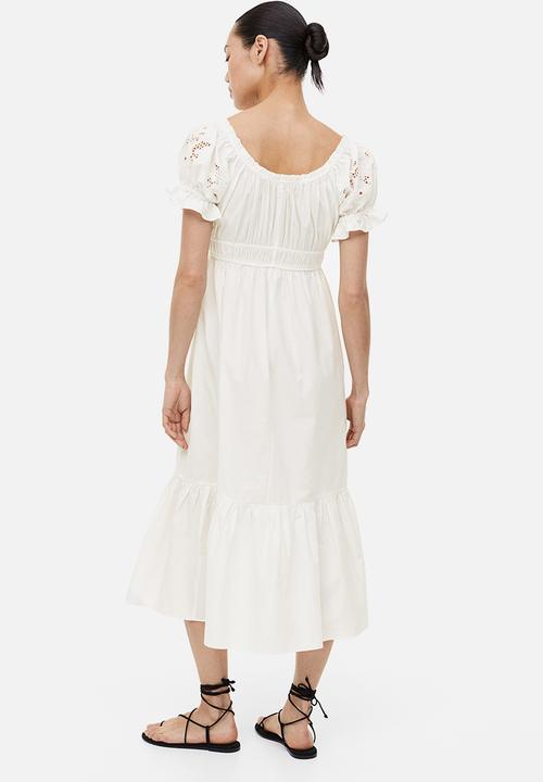 H&M - Off-the-shoulder cotton dress - white