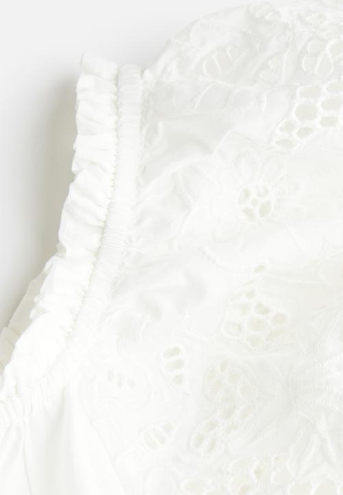 H&M - Off-the-shoulder cotton dress - white