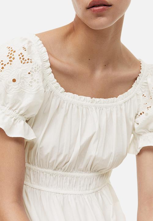 H&M - Off-the-shoulder cotton dress - white