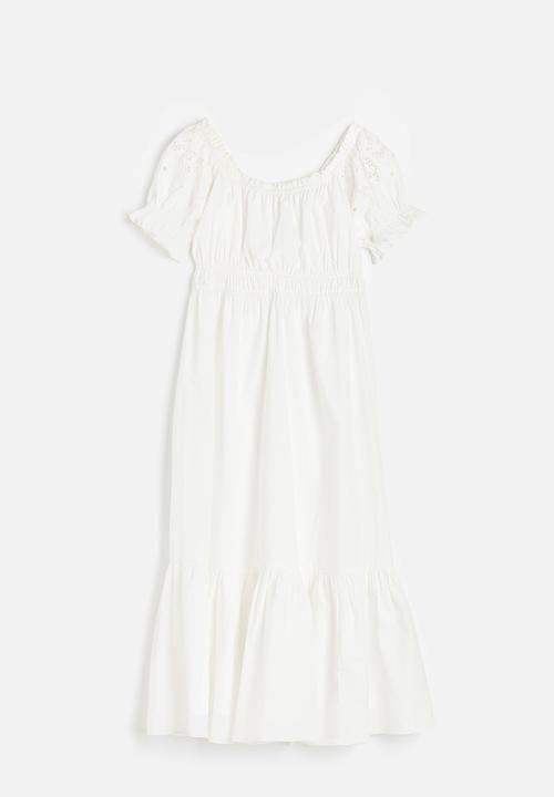 H&M - Off-the-shoulder cotton dress - white