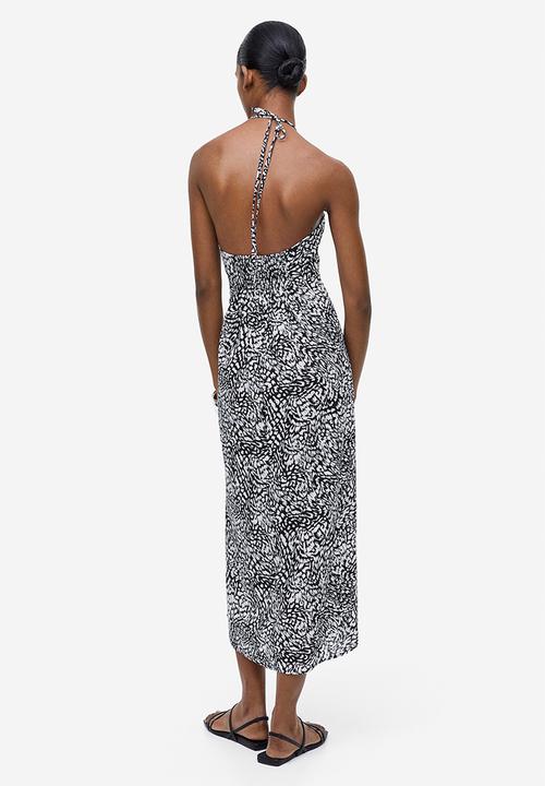 H&M - Cotton halterneck dress - black multi