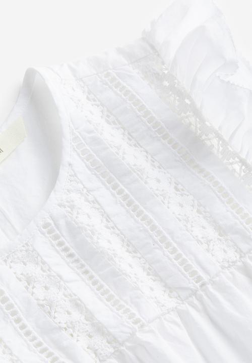 H&M - Flutter-sleeved top - white