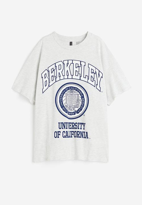 H&M - Oversized printed T-shirt - grey marl berkeley university 
