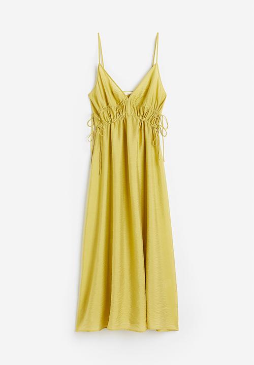 H&M - Drawstring-detail dress - yellow & green